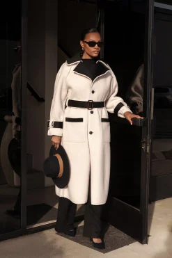 Black Suede And Sherpa Reversible Coat*JLUXLABEL New