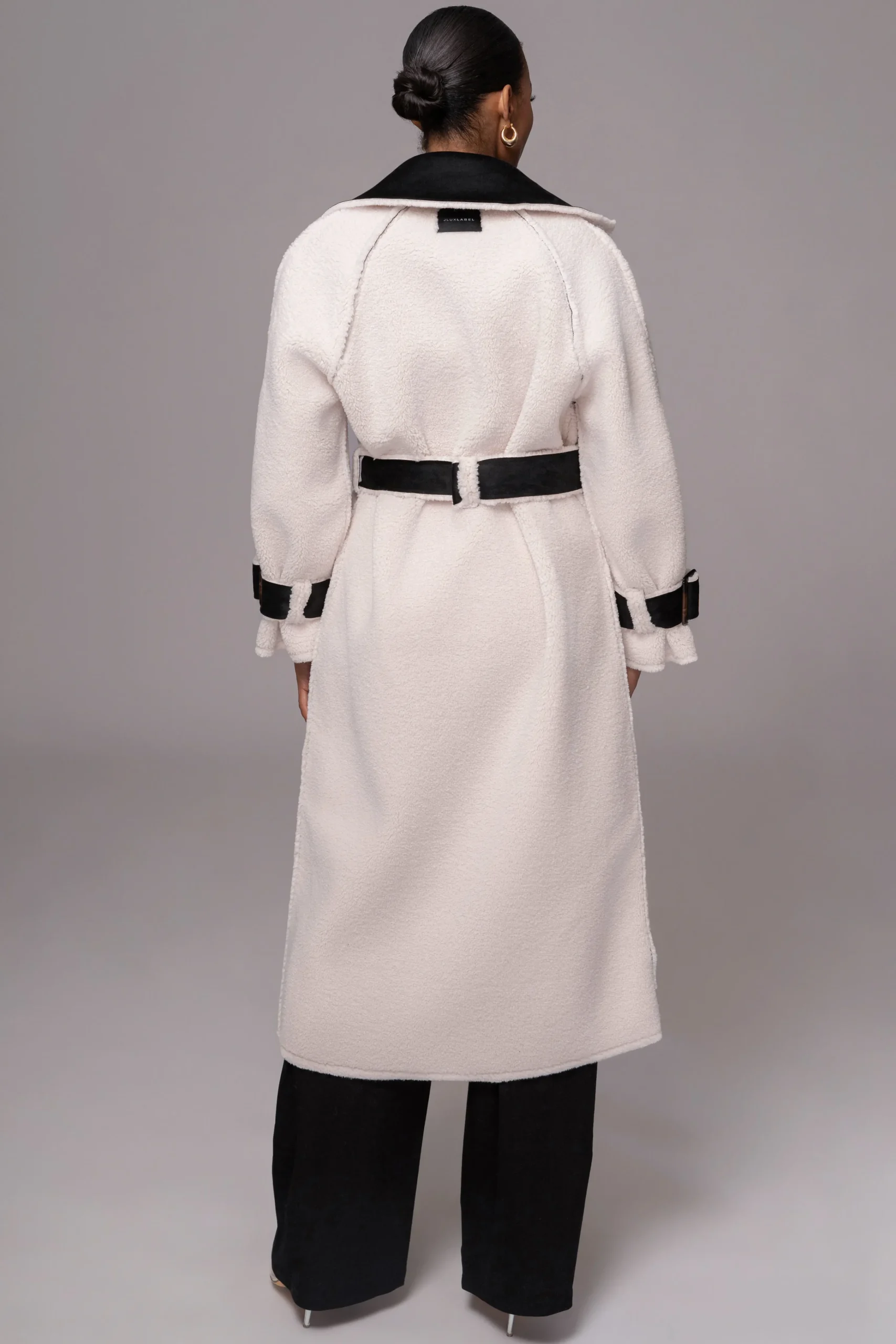 Black Suede And Sherpa Reversible Coat*JLUXLABEL New