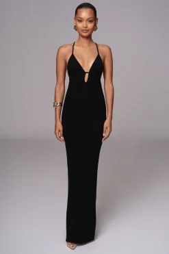 Black Sun Rays Knit Maxi Dress*JLUXLABEL Hot