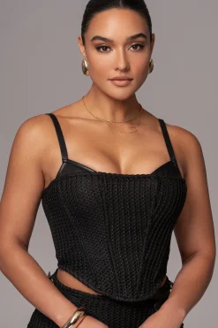 Black Textured Harley Corset Top*JLUXLABEL Fashion