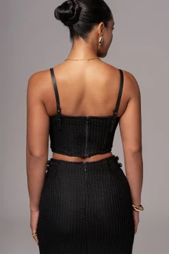 Black Textured Harley Corset Top*JLUXLABEL Fashion
