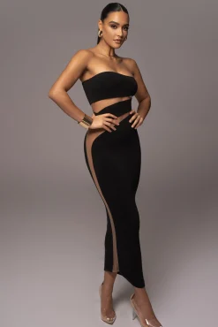 Black Unpredictable Midi Dress*JLUXLABEL Outlet