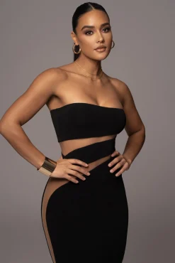 Black Unpredictable Midi Dress*JLUXLABEL Outlet