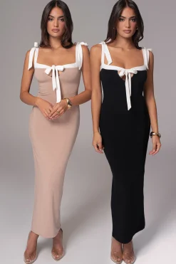 Black/Beige Clarice Reversible Maxi Dress*JLUXLABEL Fashion