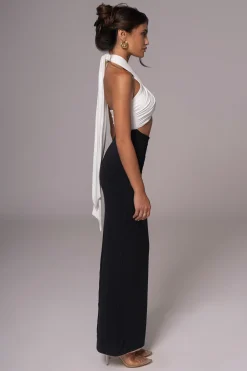 Black/Beige Dominic Reversible Maxi Dress*JLUXLABEL Online