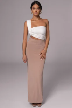 Black/Beige Dominic Reversible Maxi Dress*JLUXLABEL Online