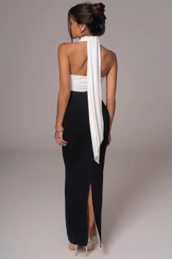 Black/Beige Dominic Reversible Maxi Dress*JLUXLABEL Online