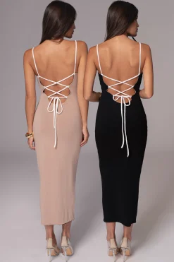 Black/Beige Katia Reversible Dress*JLUXLABEL Outlet