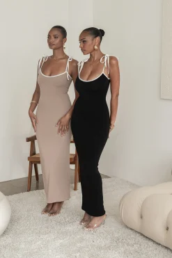 Black/Beige Shawna Reversible Maxi Dress*JLUXLABEL Outlet