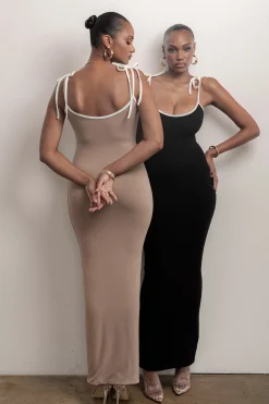 Black/Beige Shawna Reversible Maxi Dress*JLUXLABEL Outlet