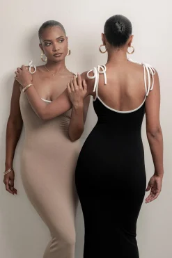 Black/Beige Shawna Reversible Maxi Dress*JLUXLABEL Outlet