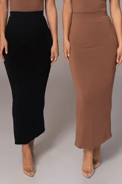 Black/Pecan Everyday Reversible Skirt*JLUXLABEL Outlet