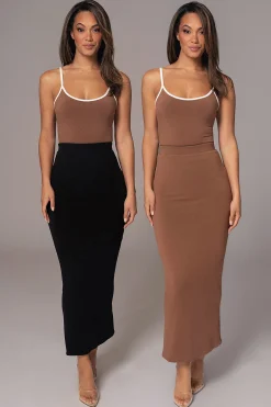 Black/Pecan Everyday Reversible Skirt*JLUXLABEL Outlet