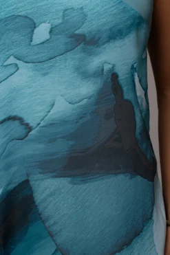 Blue Abstract Mariel One Shoulder Maxi Dress*JLUXLABEL Hot