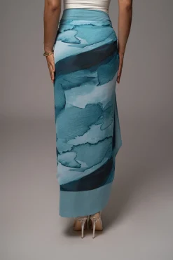 Blue Abstract Marine Print Sarong*JLUXLABEL Discount