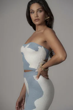 Blue Abstract Tropic Oasis Top*JLUXLABEL New