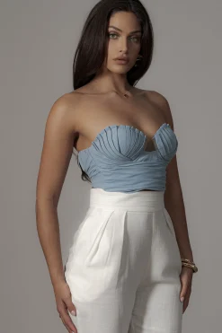 Blue Arielle Bustier Top*JLUXLABEL New