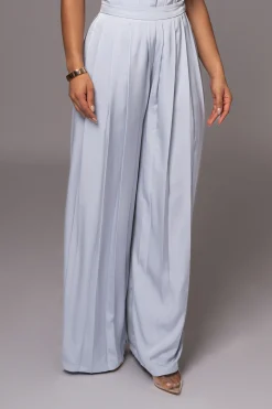 Blue Clara Wide Leg Pleated Trousers*JLUXLABEL Sale