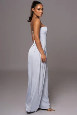 Blue Clara Wide Leg Pleated Trousers*JLUXLABEL Sale