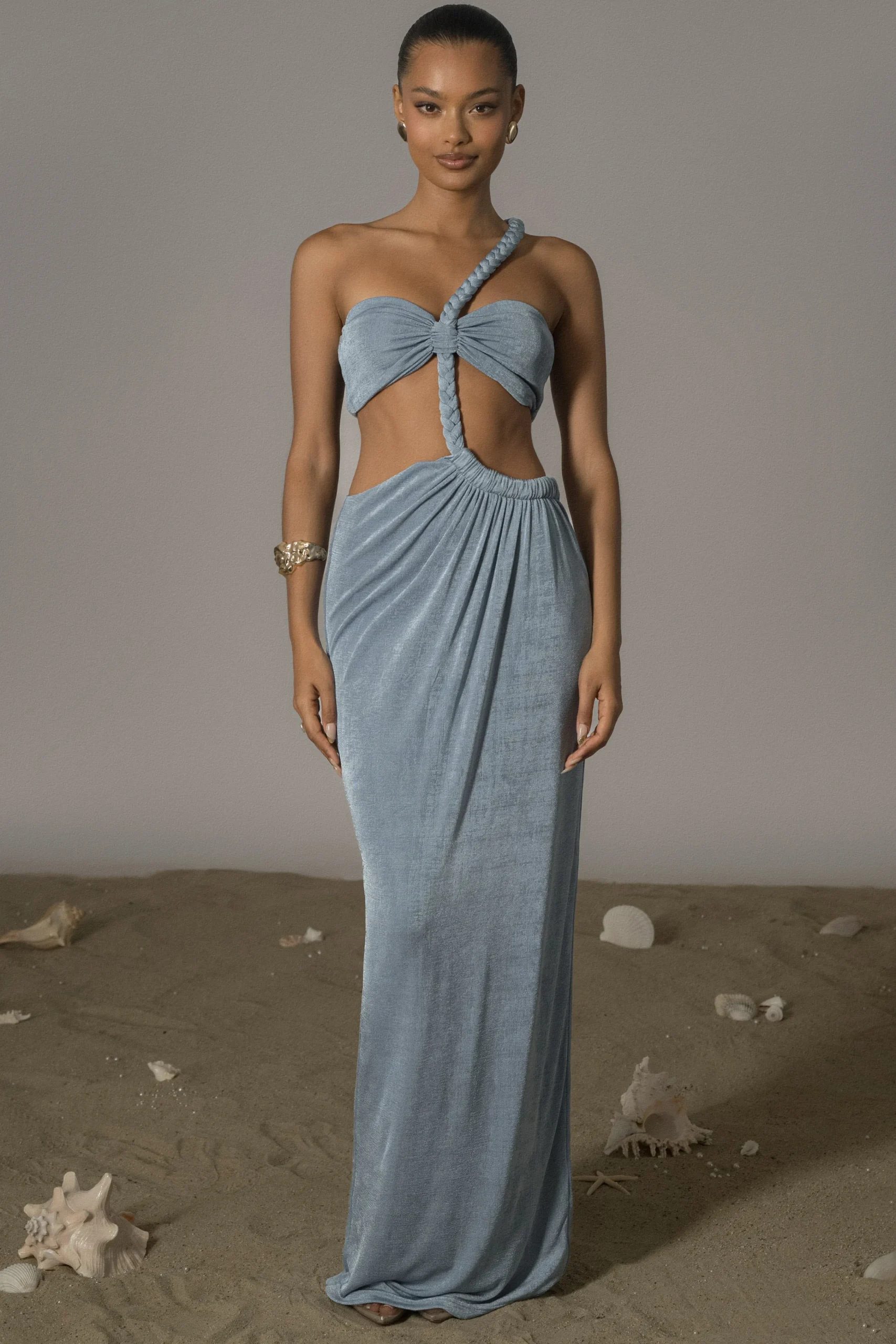 Blue Ema One Shoulder Maxi Dress*JLUXLABEL Fashion