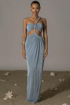 Blue Ema One Shoulder Maxi Dress*JLUXLABEL Fashion