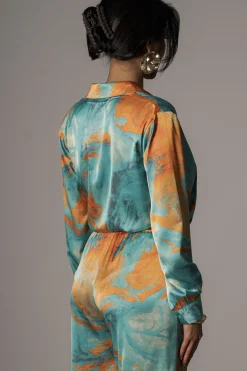 Blue  Hidden Gems Satin Pant Set*JLUXLABEL Fashion