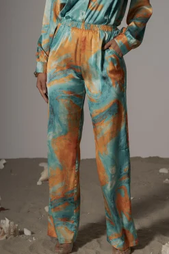 Blue  Hidden Gems Satin Pant Set*JLUXLABEL Fashion