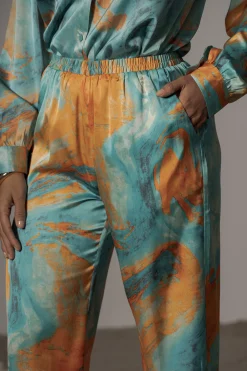 Blue  Hidden Gems Satin Pant Set*JLUXLABEL Fashion