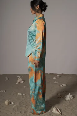 Blue  Hidden Gems Satin Pant Set*JLUXLABEL Fashion