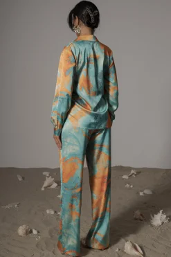 Blue  Hidden Gems Satin Pant Set*JLUXLABEL Fashion