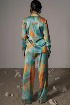 Blue  Hidden Gems Satin Pant Set*JLUXLABEL Fashion