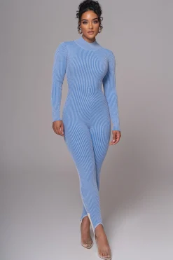 Blue In Control Stirrup Jumpsuit*JLUXLABEL Online