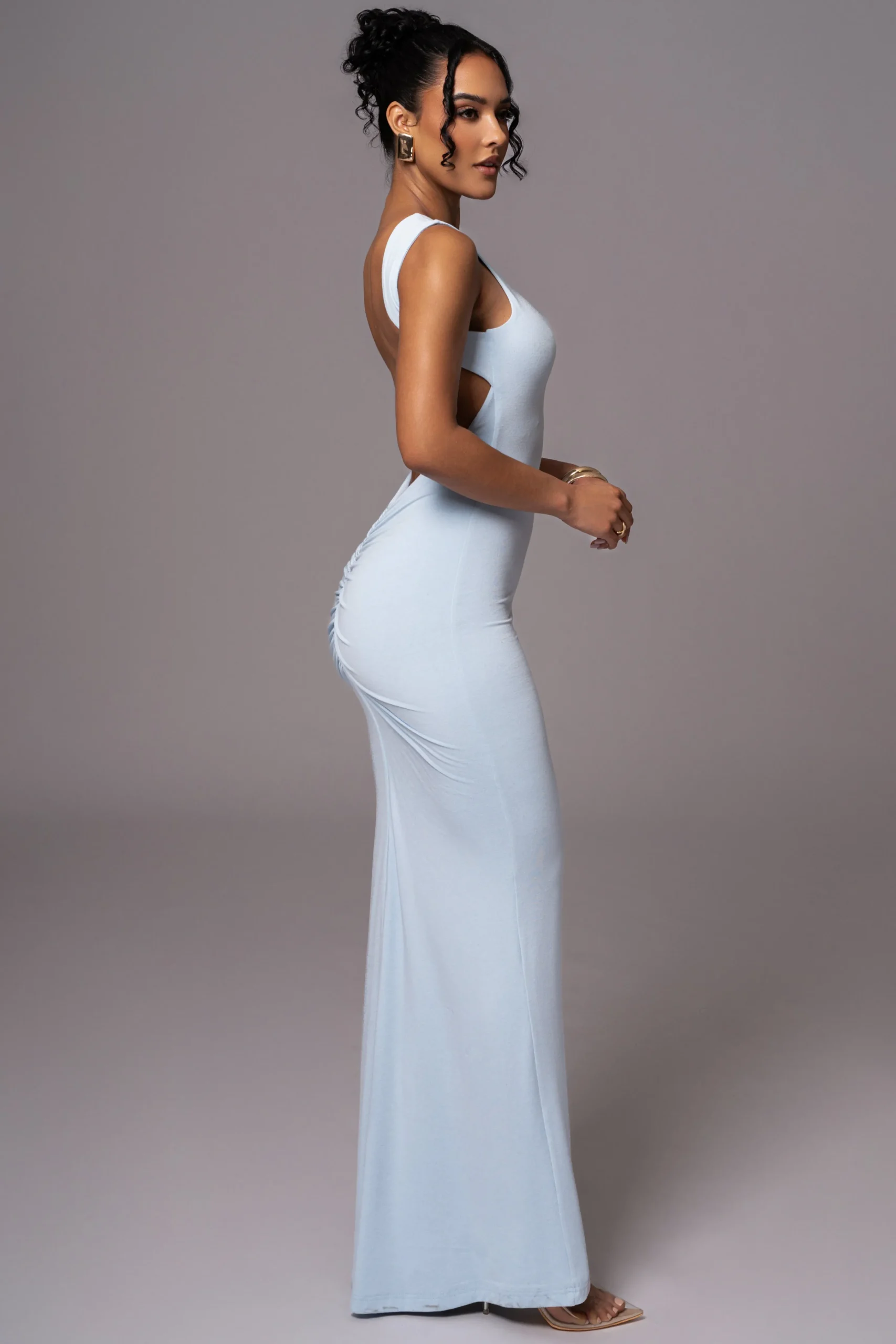 Blue JLUXBASIX FRONT AND CENTER MAXI DRESS*JLUXLABEL Sale