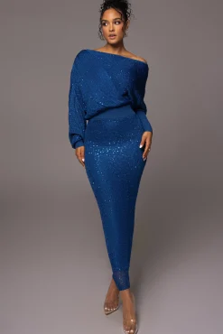 Blue Night Sky Sequin Skirt Set*JLUXLABEL Fashion