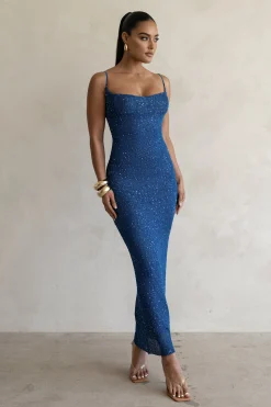Blue Noemie Sequin Maxi Dress*JLUXLABEL Outlet