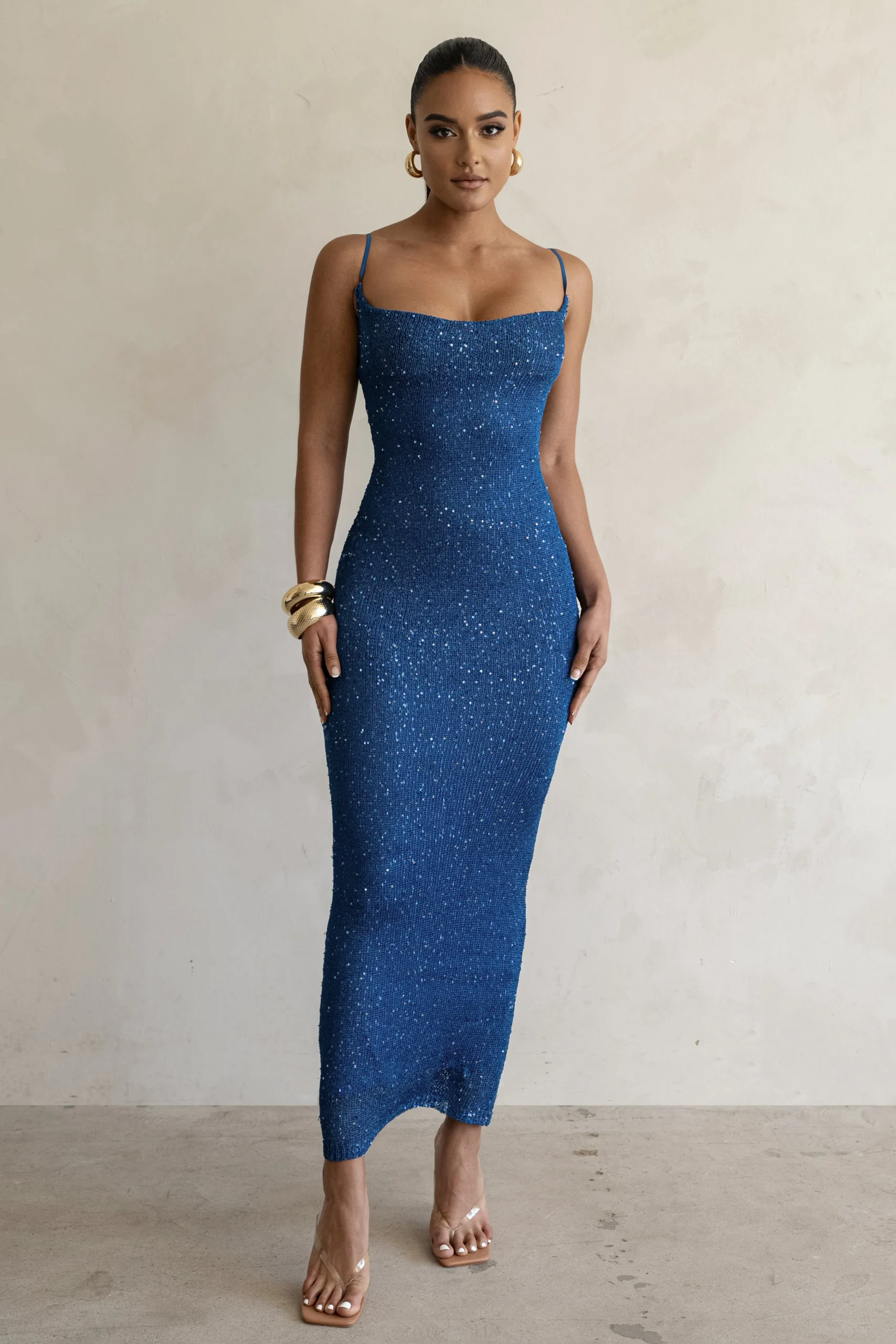 Blue Noemie Sequin Maxi Dress*JLUXLABEL Outlet