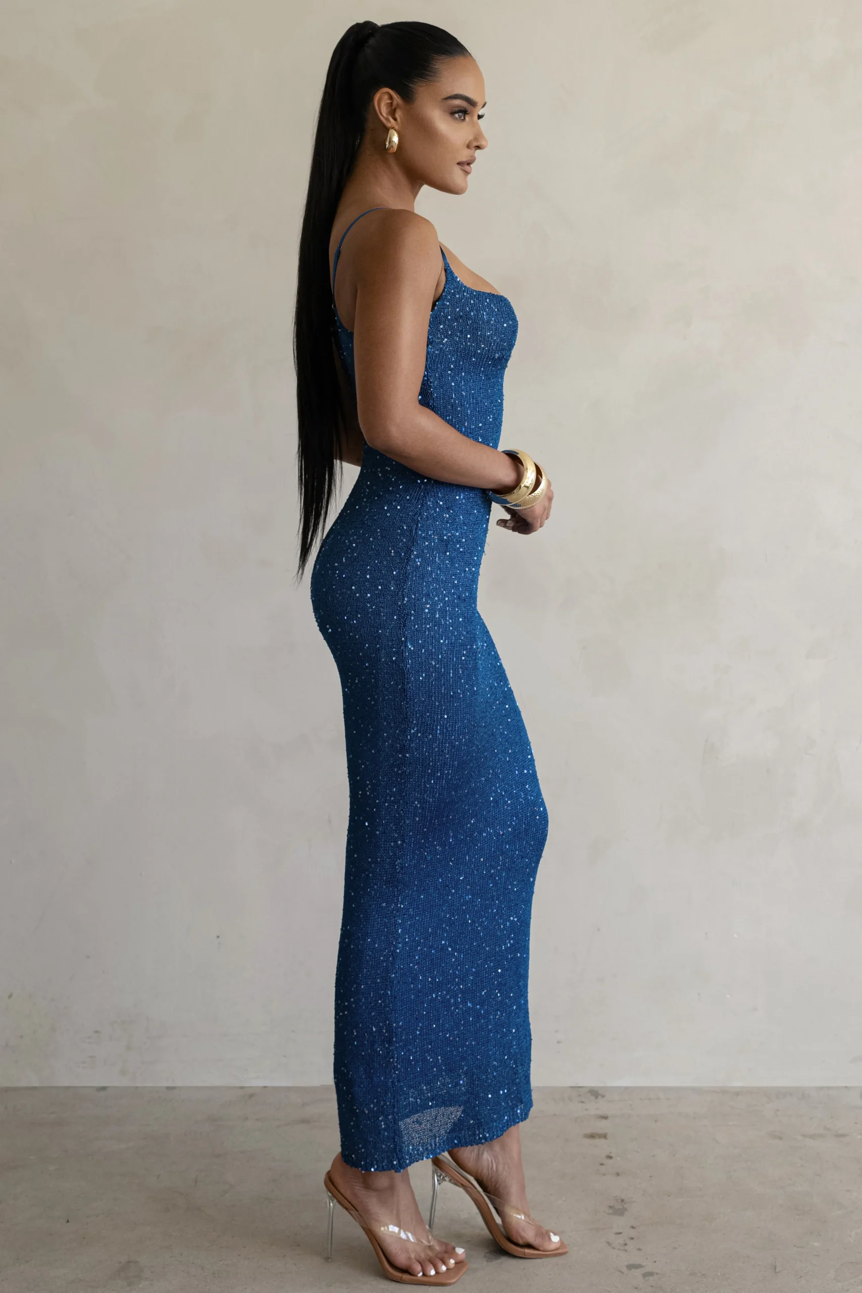 Blue Noemie Sequin Maxi Dress*JLUXLABEL Outlet
