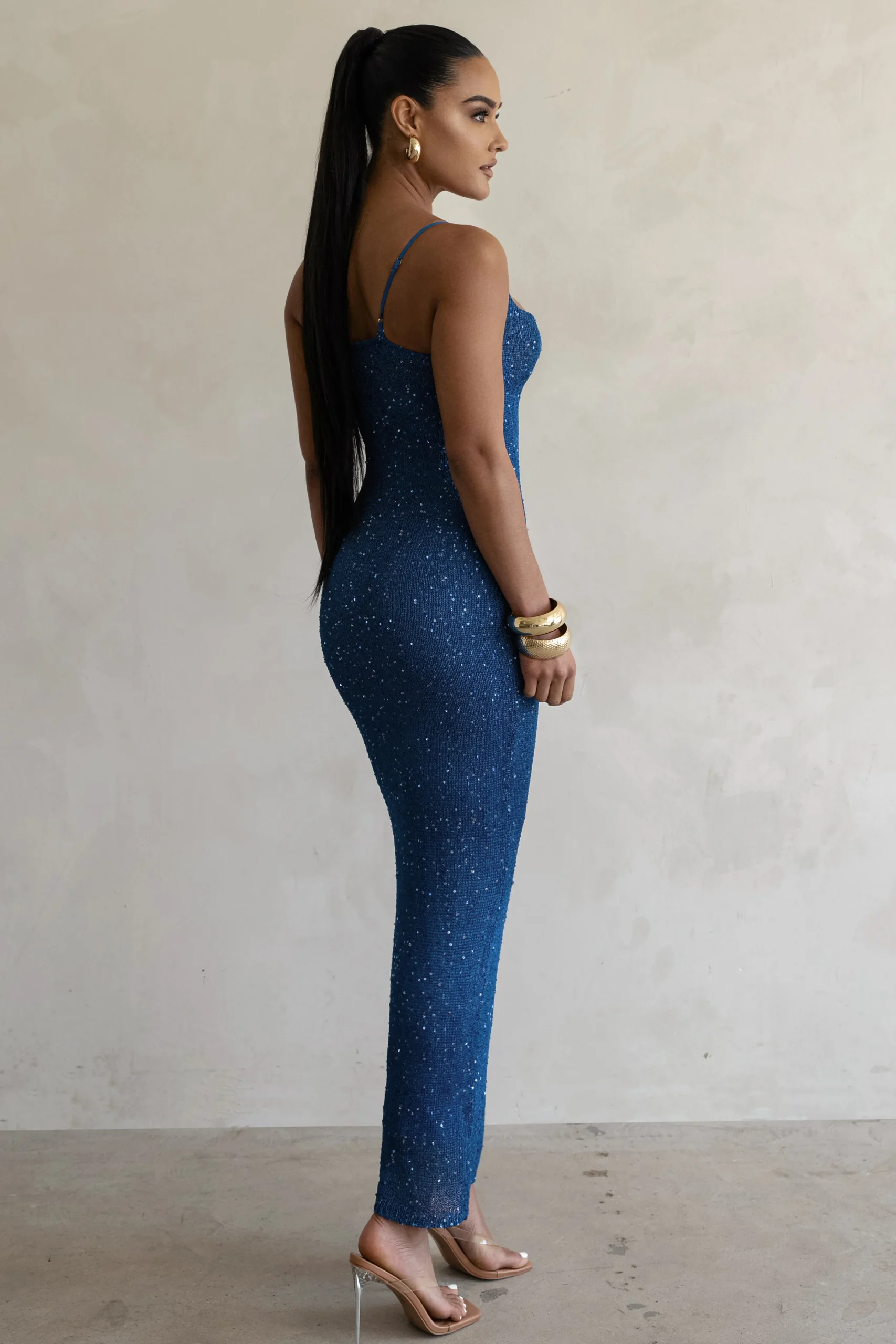Blue Noemie Sequin Maxi Dress*JLUXLABEL Outlet