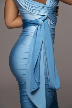 Blue Ombré Edge Of Romance Midi Dress*JLUXLABEL New