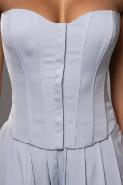 Blue Viv Satin Bustier Top*JLUXLABEL Outlet