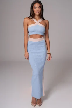 Blue/Beige Heartbreaker Two-Piece Skirt Set*JLUXLABEL Online