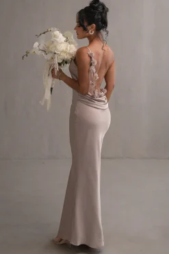 Bronze Down The Aisle Satin Gown*JLUXLABEL Best