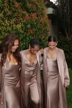 Bronze Forever And Always Satin Robe*JLUXLABEL Online