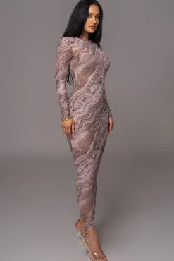 Brown Multi Solana Mesh Maxi Dress*JLUXLABEL Fashion