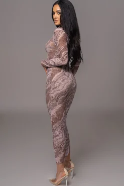 Brown Multi Solana Mesh Maxi Dress*JLUXLABEL Fashion