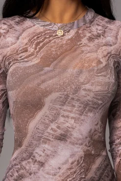 Brown Multi Solana Mesh Maxi Dress*JLUXLABEL Fashion