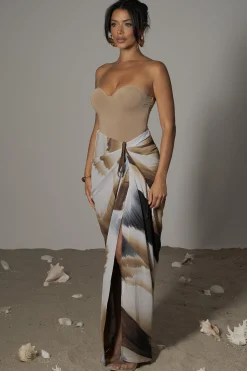 Brown Print  Noelia Printed Skirt*JLUXLABEL Online