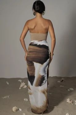 Brown Print Noelia Printed Skirt*JLUXLABEL Online