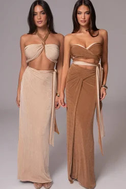 Brown/Beige Venus Reversible Skirt Set*JLUXLABEL Hot