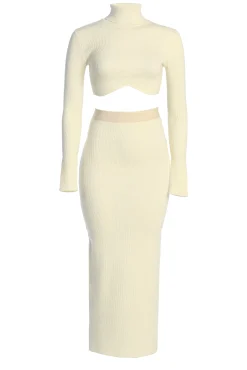 Buttercream Anise Ribbed Skirt Set*JLUXLABEL Hot